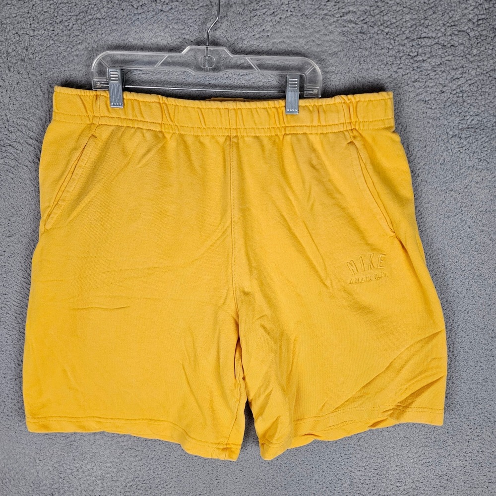 Nike Shorts Mens XL Yellow Athletic Dept French Terry DZ3061-739 Sportswear